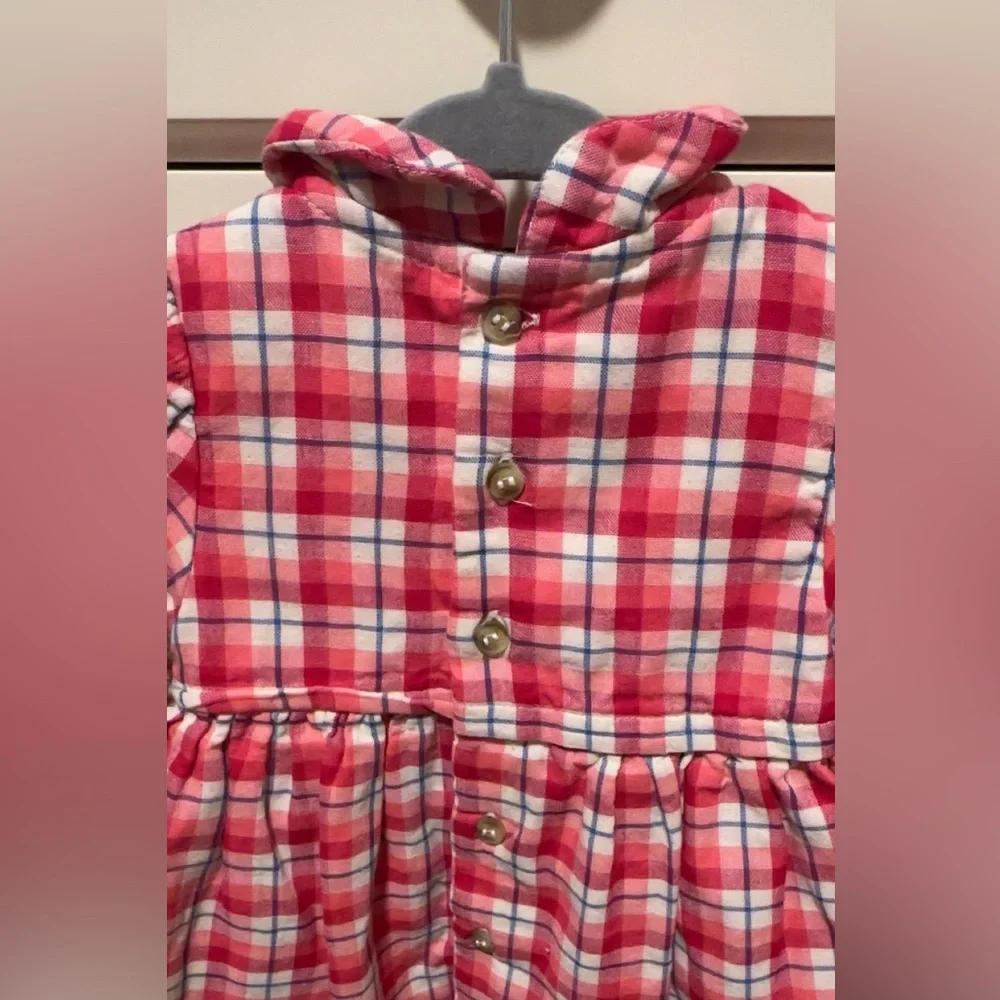 Mayoral Red and Pink Plaid Baby Dress